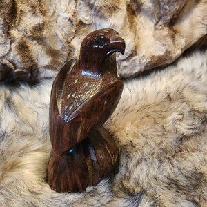 Wood Hand Carved Hawk/Falcon statue